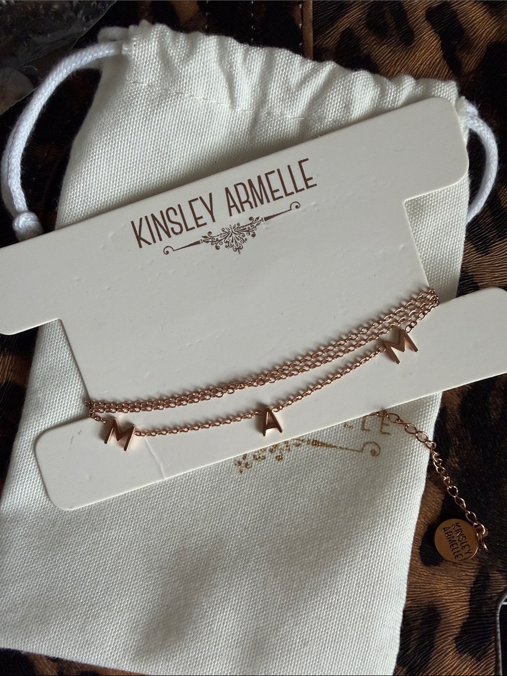 New Kinsley Armelle Rose Gold Mama Necklace